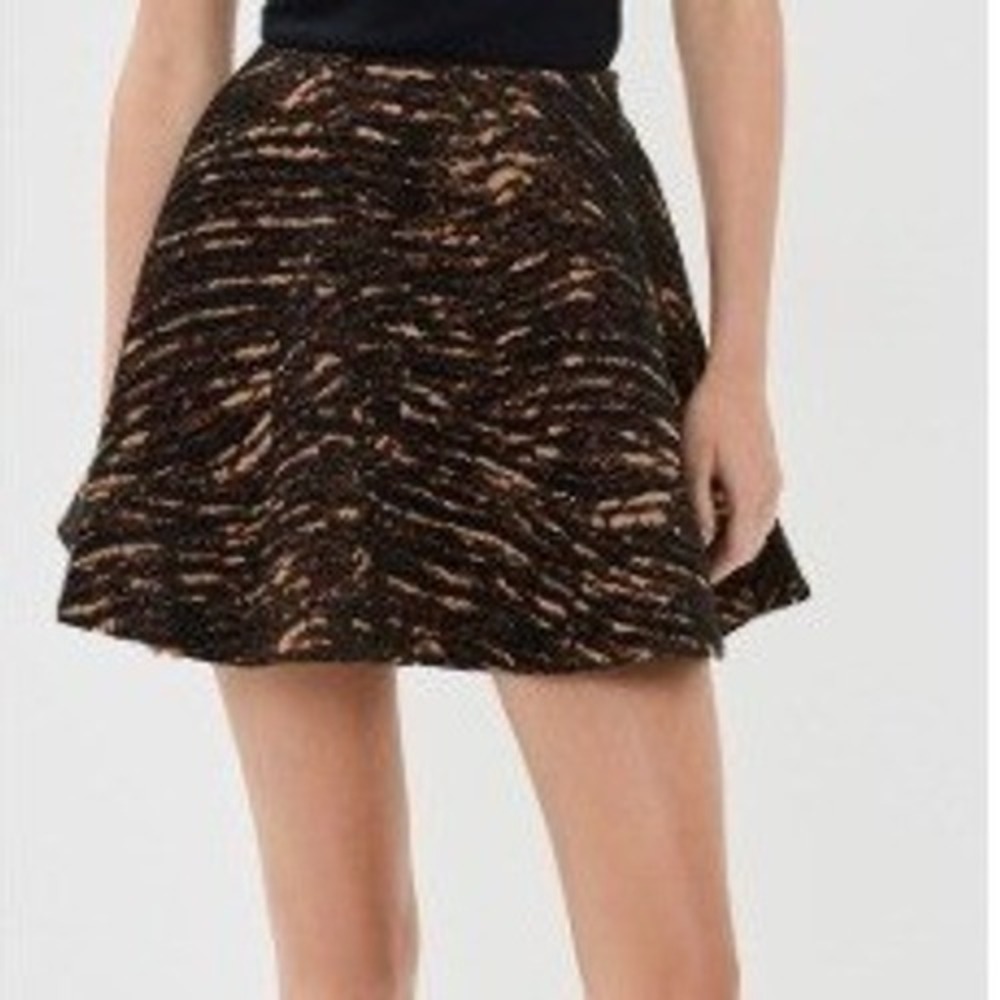 ULLA‎ JOHNSON Elise Flounce Hem Mini Skirt Onyx Black Women Size 6 Casual Party
